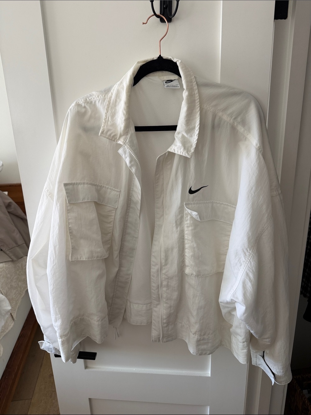 Nike White Lightweight Oversized Shirt Jacket